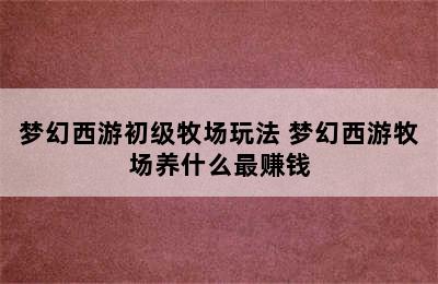 梦幻西游初级牧场玩法 梦幻西游牧场养什么最赚钱